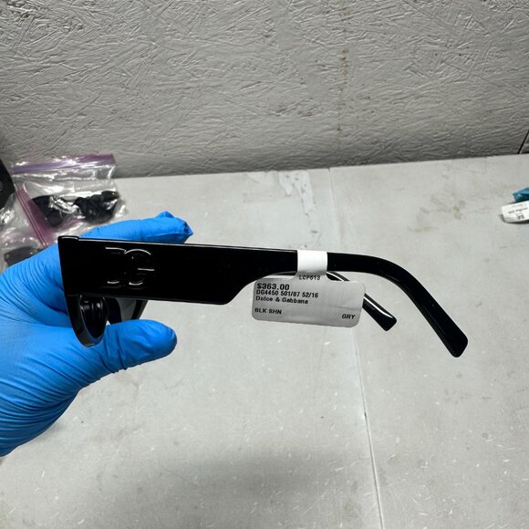 Dolce & Gabbana DG 4450 501/87 Black Plastic Sunglasses Dark Grey Solid Color - Picture 3 of 4